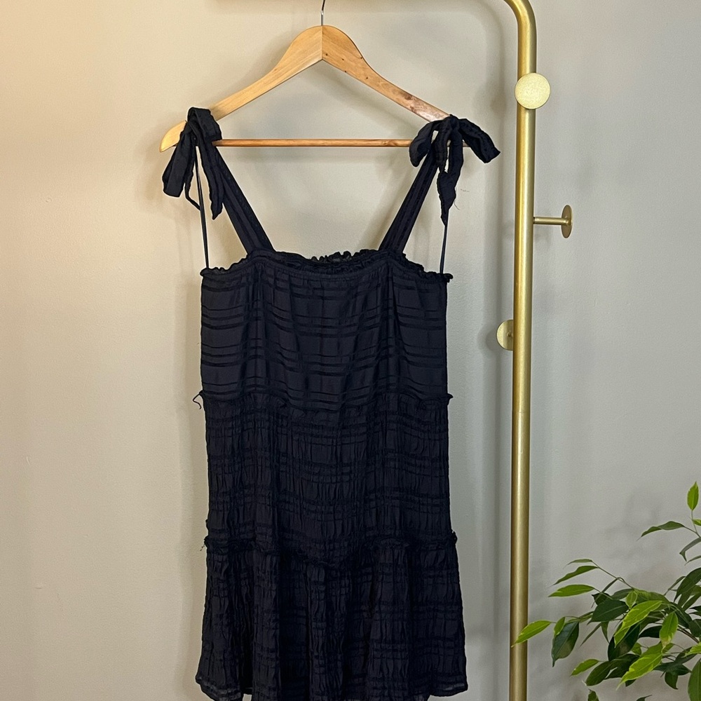 Altar'd State Navy Blue Sleeveless Dress with Tie Straps